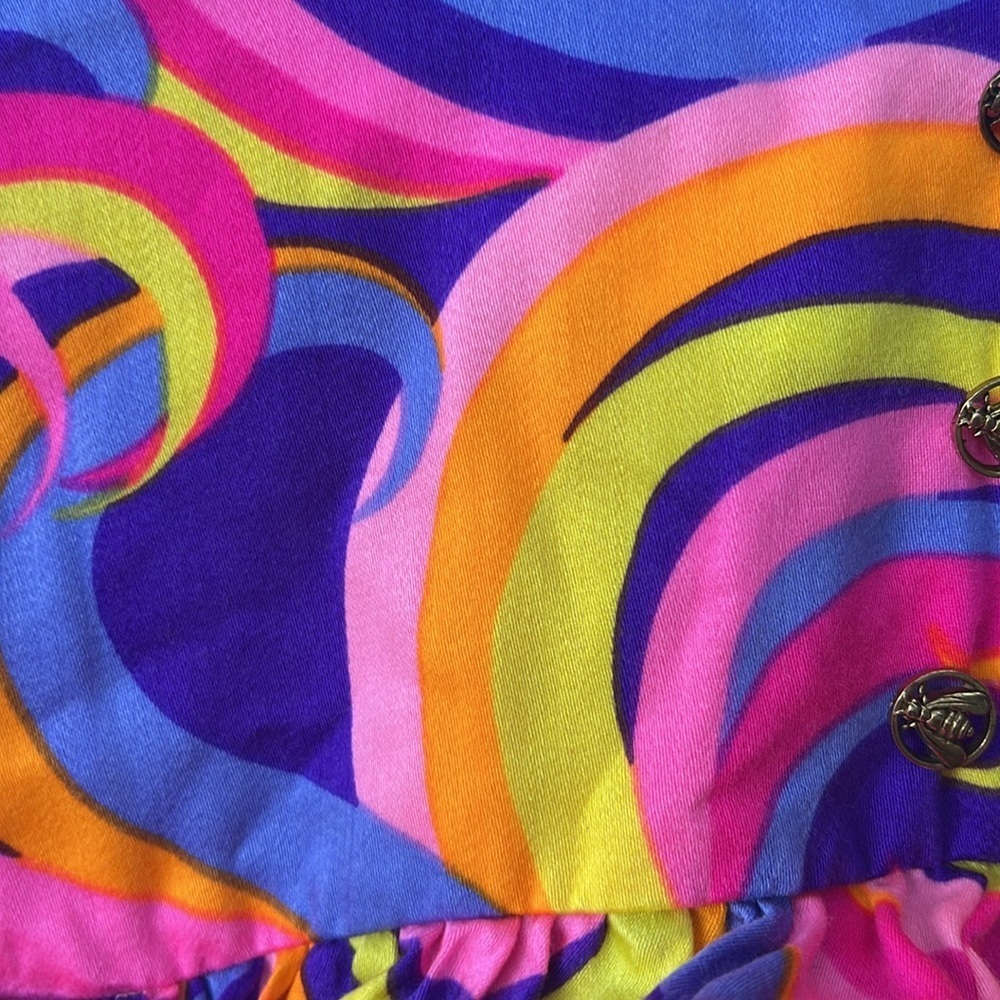 Vintage Liland Of California 1970's Dress Psychedelic Mod 1960's Maxi Dress - Picture 4 of 7